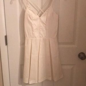 White shimmery mini dress